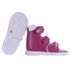 Sandália Neurofuncional cano alto 3 velcros em couro pink com branco love
