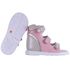 Sandália Neurofuncional cano alto 3 velcros em couro rosa pastel e glace love