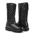 Bota Feminina Frio Intenso - Couro, Metalassê e Lã - Impermeável a Neve - Copenhage Preta