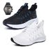 Kit 2 Pares Tênis Esportivo Masculino Ousy Confort Branco e Preto com Azul Mais Relógio