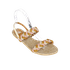 Rasteira em Trama Colorido Nude / Couro Legitimo Off White 3554