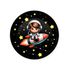 Capa Painel Redondo Sublimados Tema Astronauta Baby Menino fundo preto 2228