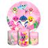 Capa Painel + Trio Capas Cilindros Sublimados Tema Baby Shark 1526