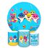 Capa Painel + Trio Capas Cilindros Sublimados Tema Baby Shark 754