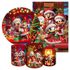 Kit 5 Peças Capa Redonda + Capa Retangular + Trio Capas Cilindros Sublimados Tema Natal 4612
