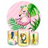 Capa Painel + Trio Capas Cilindros Sublimados Tema Flamingo 444