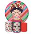 Kit Capa Painel Redondo + Trio Capas Cilindros Sublimados Tema Frida 498