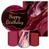 Kit 5 Peças Capa Redonda + Capa Retangular + Trio Capas Cilindros Sublimados Tema Moderno Adulto Happy Birthday 6007