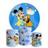 Kit Painel De Festa Mickey Redondo + Trio De Cilindros Em Tecido