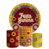 Kit Painel De Festa Junina 5 Redondo + Trio De Cilindros Em Tecido