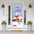 Capa De Porta Para Decoração Festa Papai Noel Neve Tecido Elástico 2.10x0.85m Painel de Porta 