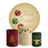 Kit Painel De Festa Feliz Natal 4 Redondo + Trio De Cilindros Em Tecido