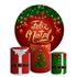 Kit Painel De Festa Feliz Natal 5 Redondo + Trio De Cilindros Em Tecido