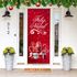 Capa De Porta Para Decoração Festa Feliz Natal Papai Noel Tecido Elástico 2.10x0.85m Painel de Porta 