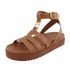 Sandália Flatform Gladiadora Virginia Caramelo