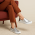 Tênis Slip On Couro Premium Plume Prata 510