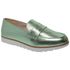 Mocassim Couro Premium Confort Metalizado Verde Acqua 6002