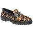 Mocassim Pelo Leopardo Caramelo/Couro Premium Fly Preto 6003