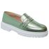 Mocassim Couro Premium Confort Verde Acqua Metal 6011