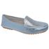 Mocassim Couro Premium Confort Azul Metalizado 8061-2