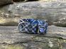COLEIRA ESTAMPADA 5cm xadrez azul 