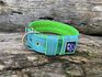 COLEIRA LISA 5cm azul tiffany/ verde fluorescente 