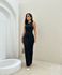 Vestido Longo Malha Ribana Preto