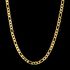 Corrente 3 por 1(3mm) - 60cm - Banhado a Ouro 18K