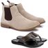 Kit Botina Chelsea Masculina Polo North Areia + Chinelo Comfort Todo em Couro 