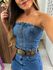 Top Corset Jeans Escuro Alcance 