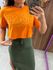 Camiseta Cropped Laranja Colcci 