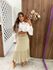 Saia Midi Estampada Oliva Floral Tule 