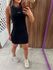 Vestido Canelado Cavado Preto Colcci 
