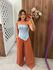 Calça Pantalona Madalena Telha