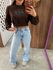 Moletom Cropped Marrom Handmade Colcci 