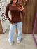 Blusa Canelada Marrom Colcci CLC 
