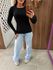 Blusa Canelada Preta Colcci CLC