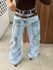 Calça Jeans Cargo Utility Marmorizado Claro