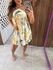 Vestido Frente Única Curto Florido Com Amarração Lez a Lez 