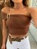 Blusa Nula Manga Marrom Karen