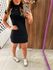 Vestido Preto Slim Gola Alta Colcci