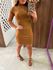Vestido Caramelo Slim Gola Alta Colcci 