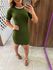 Vestido Curto Slim Canelado Contrast Verde Colcci Sport