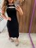Vestido Midi Slim Fit Canelado Preto Colcci
