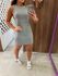 Vestido Curto Slim Canelado Cinza Colcci Sport