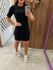 Vestido Curto Slim Fit Canelado Preto Colcci Sport 