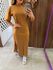Vestido Caramelo Midi Comfort com Fenda Colcci 