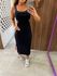 Vestido Midi Slim Cut-Out Preto Colcci Sport 