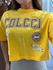 Camiseta Cropped Com Estampa Amarela Colcci 