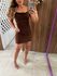 Vestido Curto Franzido Marrom Brenda